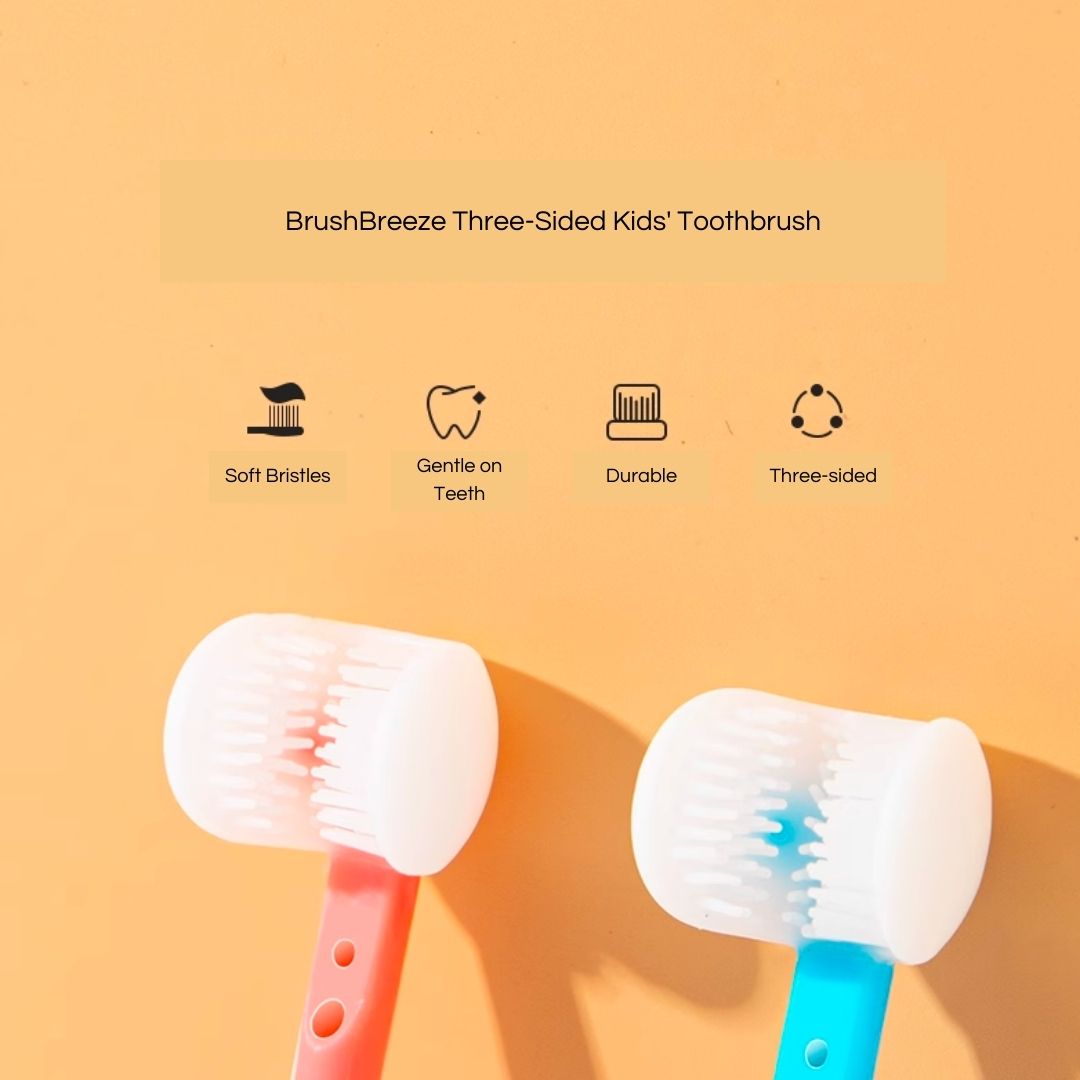 BrushBreeze Three-Sided Kids' Toothbrush