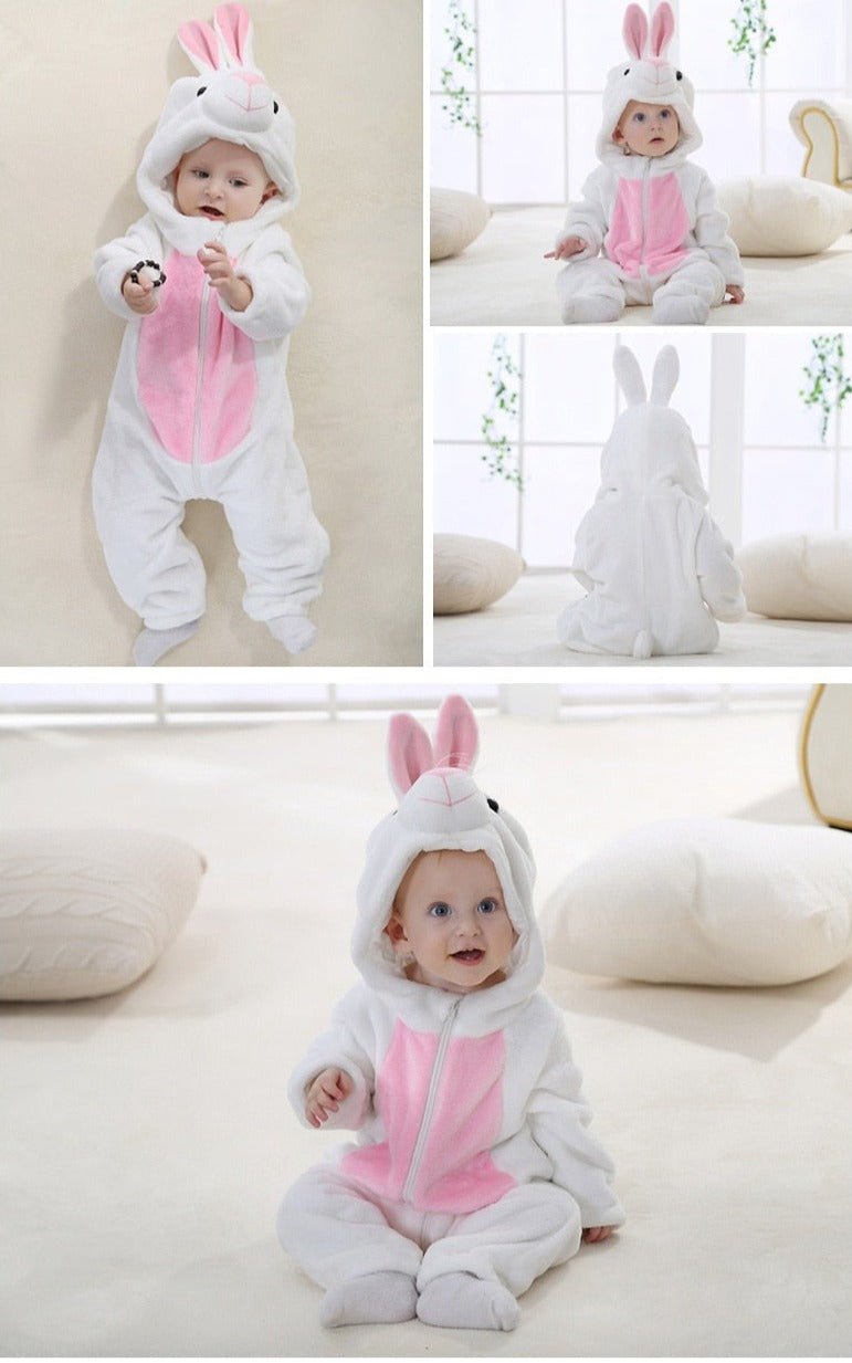 Baby Hooded Cartoon Rompers