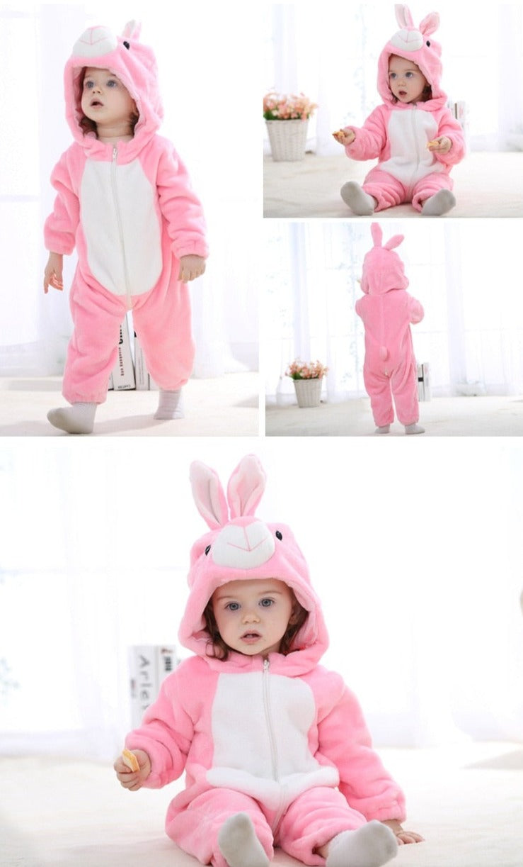 Baby Hooded Cartoon Rompers