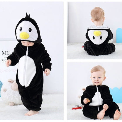 Baby Hooded Cartoon Rompers