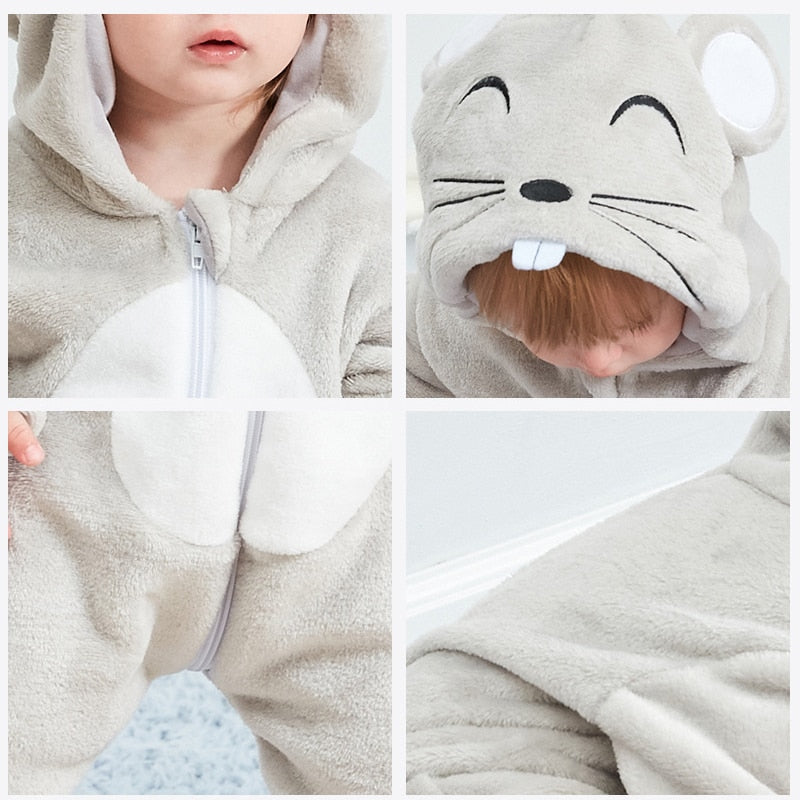 Baby Hooded Cartoon Rompers