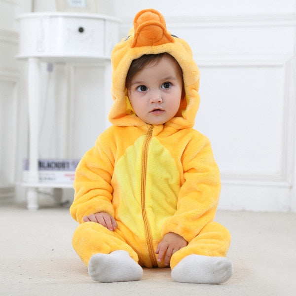 Baby Hooded Cartoon Rompers