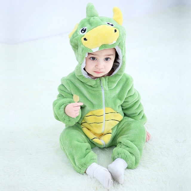 Baby Hooded Cartoon Rompers