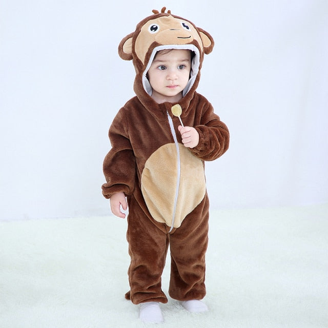 Baby Hooded Cartoon Rompers