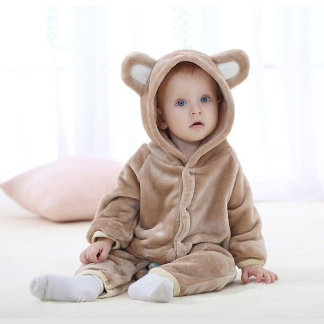 Baby Hooded Cartoon Rompers