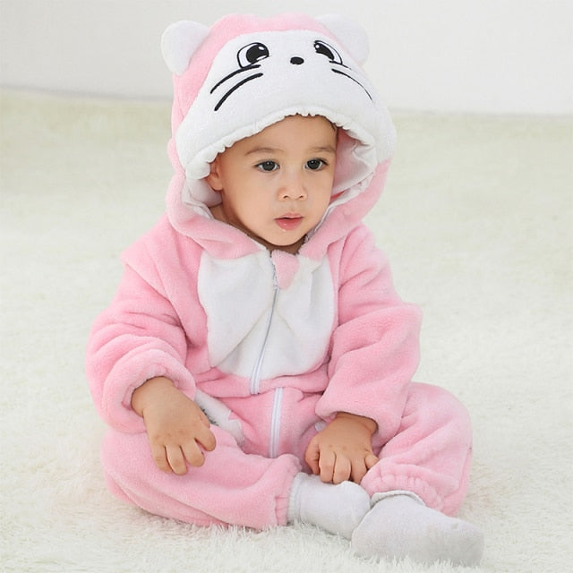 Baby Hooded Cartoon Rompers