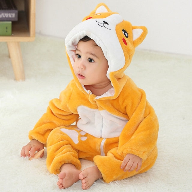 Baby Hooded Cartoon Rompers