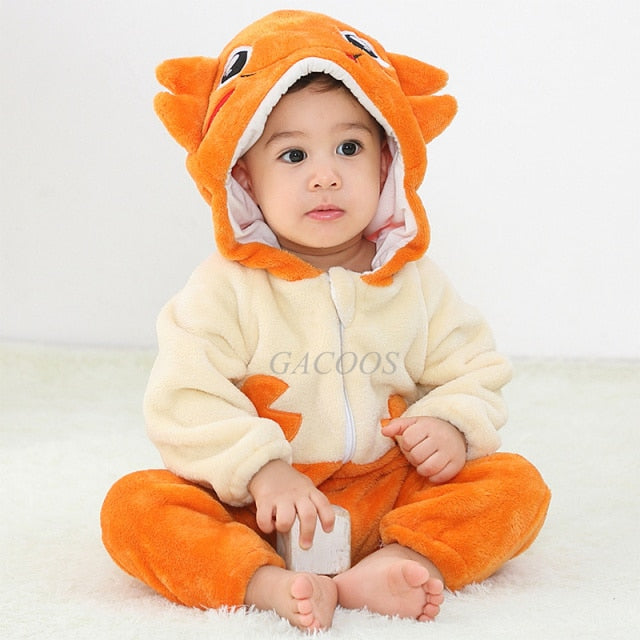 Baby Hooded Cartoon Rompers