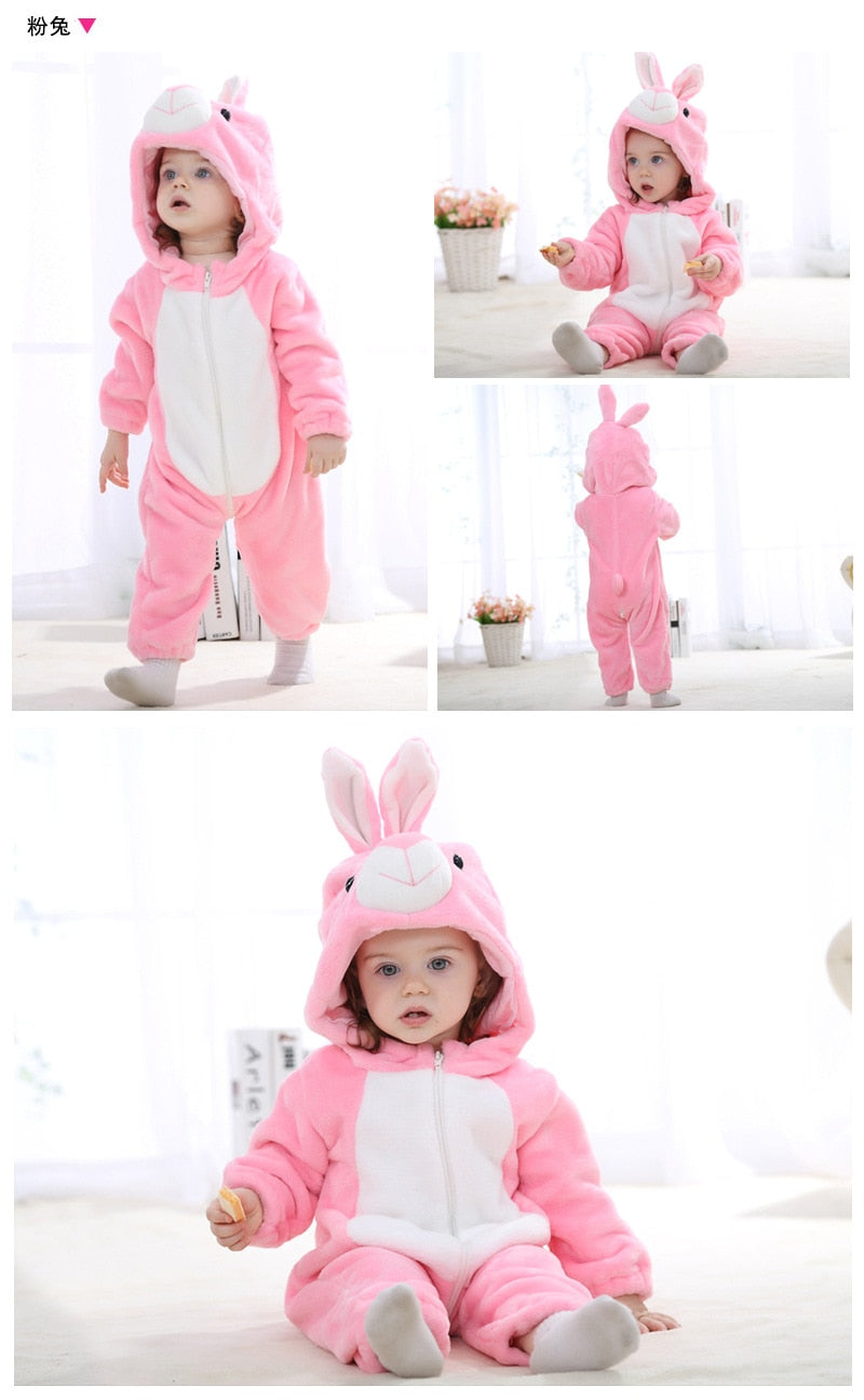 Baby Hooded Cartoon Rompers