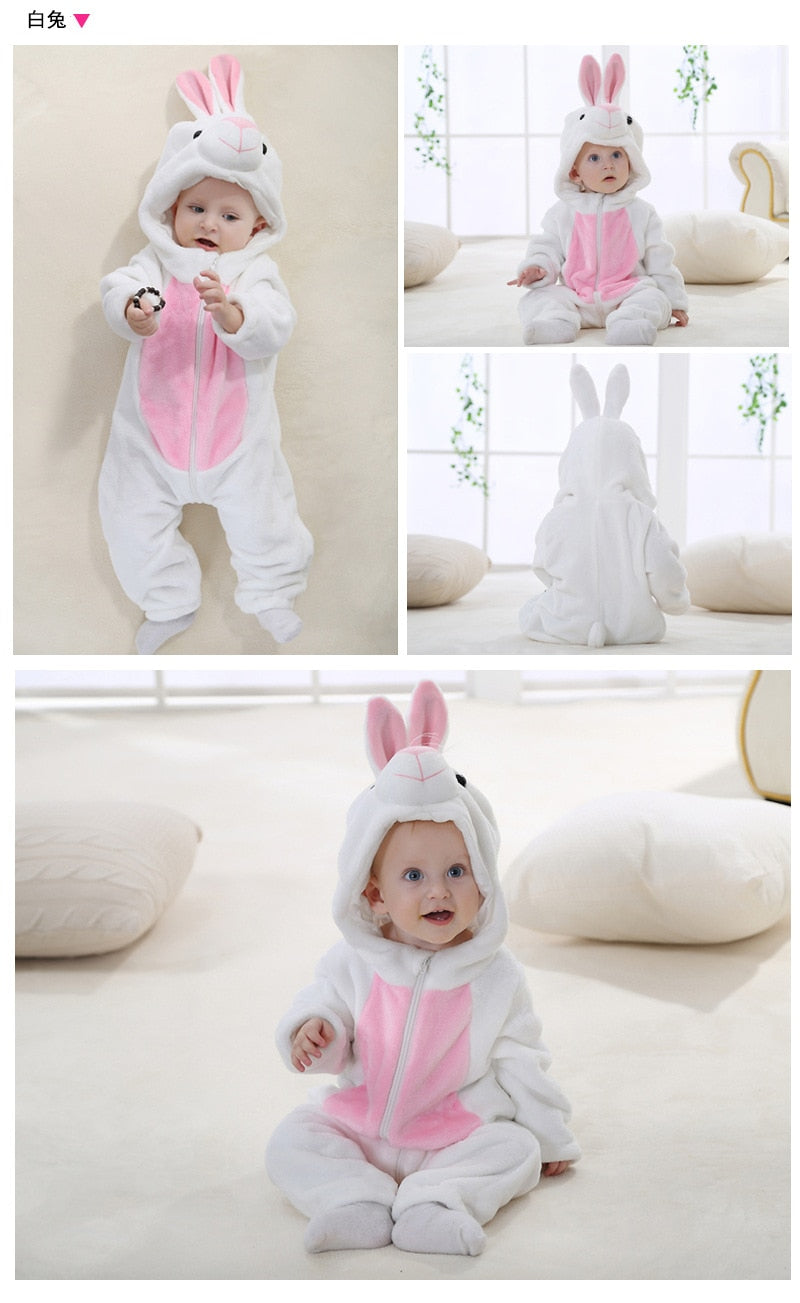 Baby Hooded Cartoon Rompers