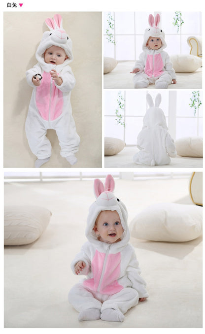 Baby Hooded Cartoon Rompers